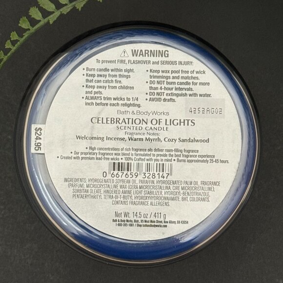 BBW Happy Hanukkah 2024 Celebration Of Lights Bath & Body Works 3 Wick Candle - Picture 10 of 10